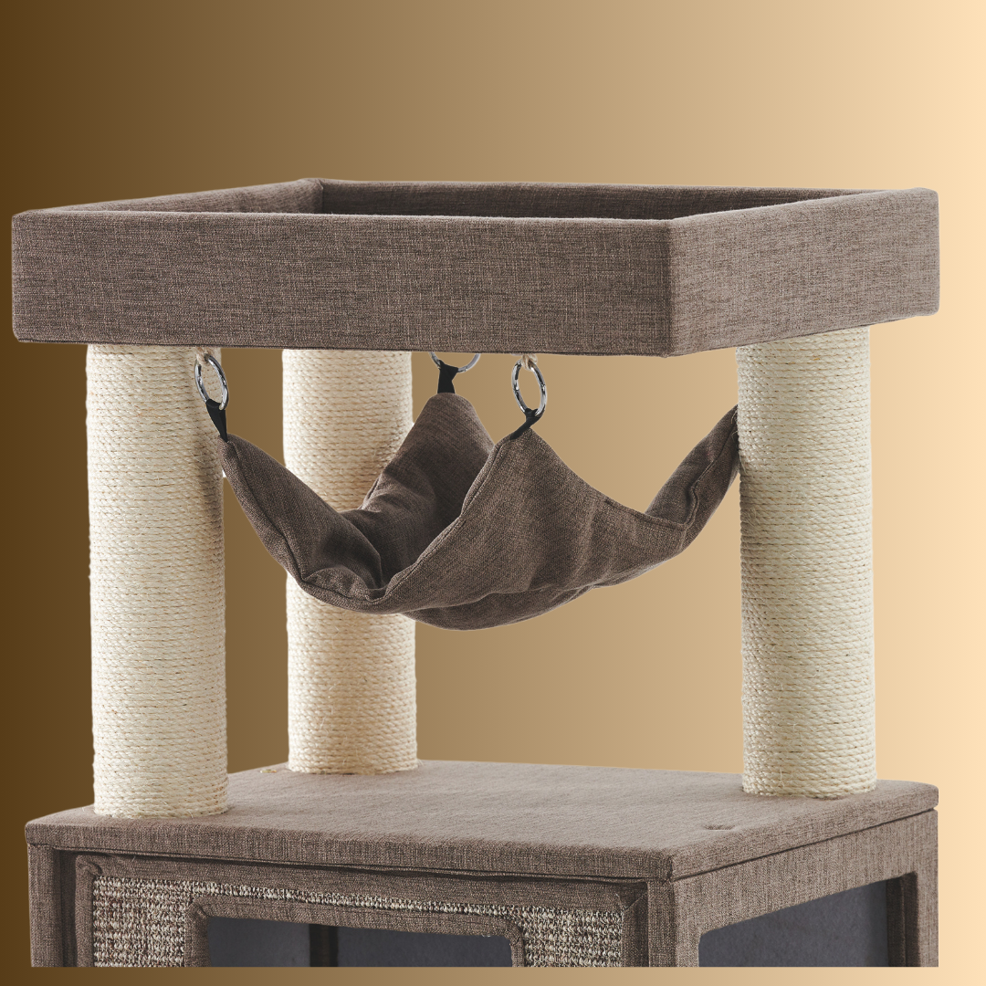 Arbre à chat - KASIL -  Marron façon Lin