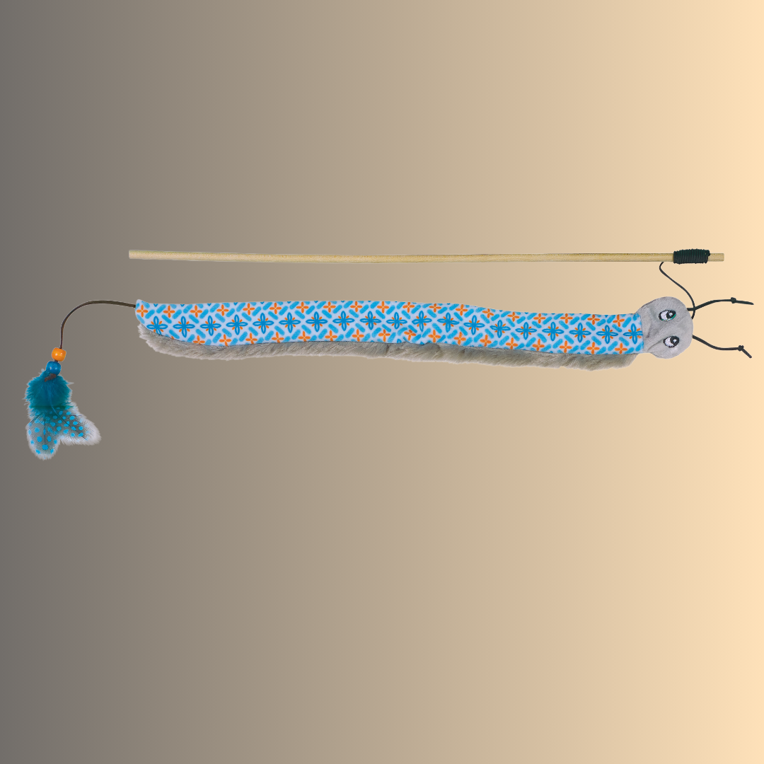 Canne à pêche avec ver en peluche