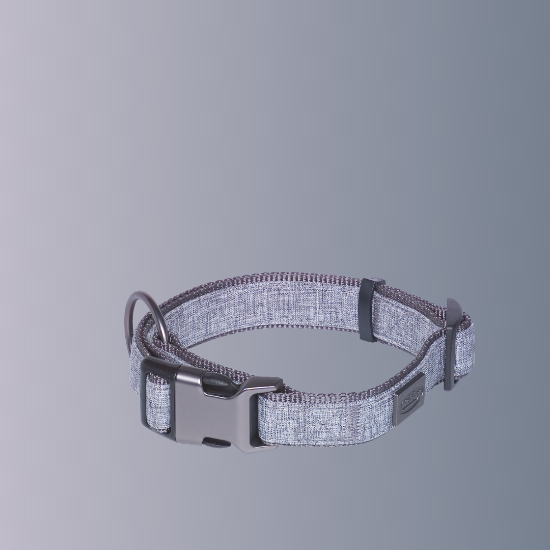 Collier pour chien - Linen Deluxe - Gris