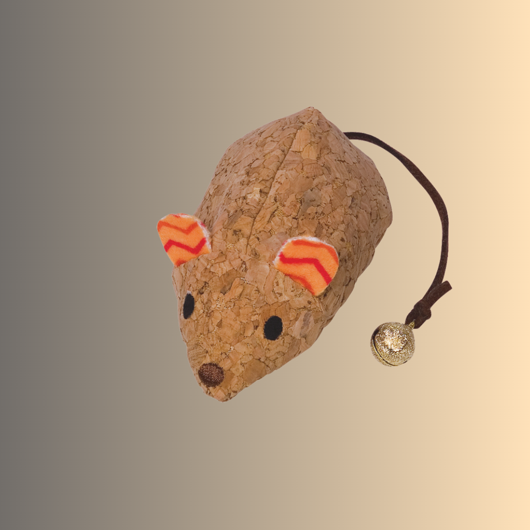 Souris en liège avec herbe à chat